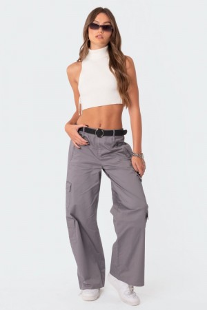 Edikted Zaria Cargo Pants Black | USA LU905670S5