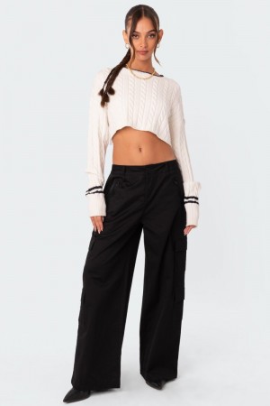 Edikted Zaria Cargo Pants Black | USA XP772227E3