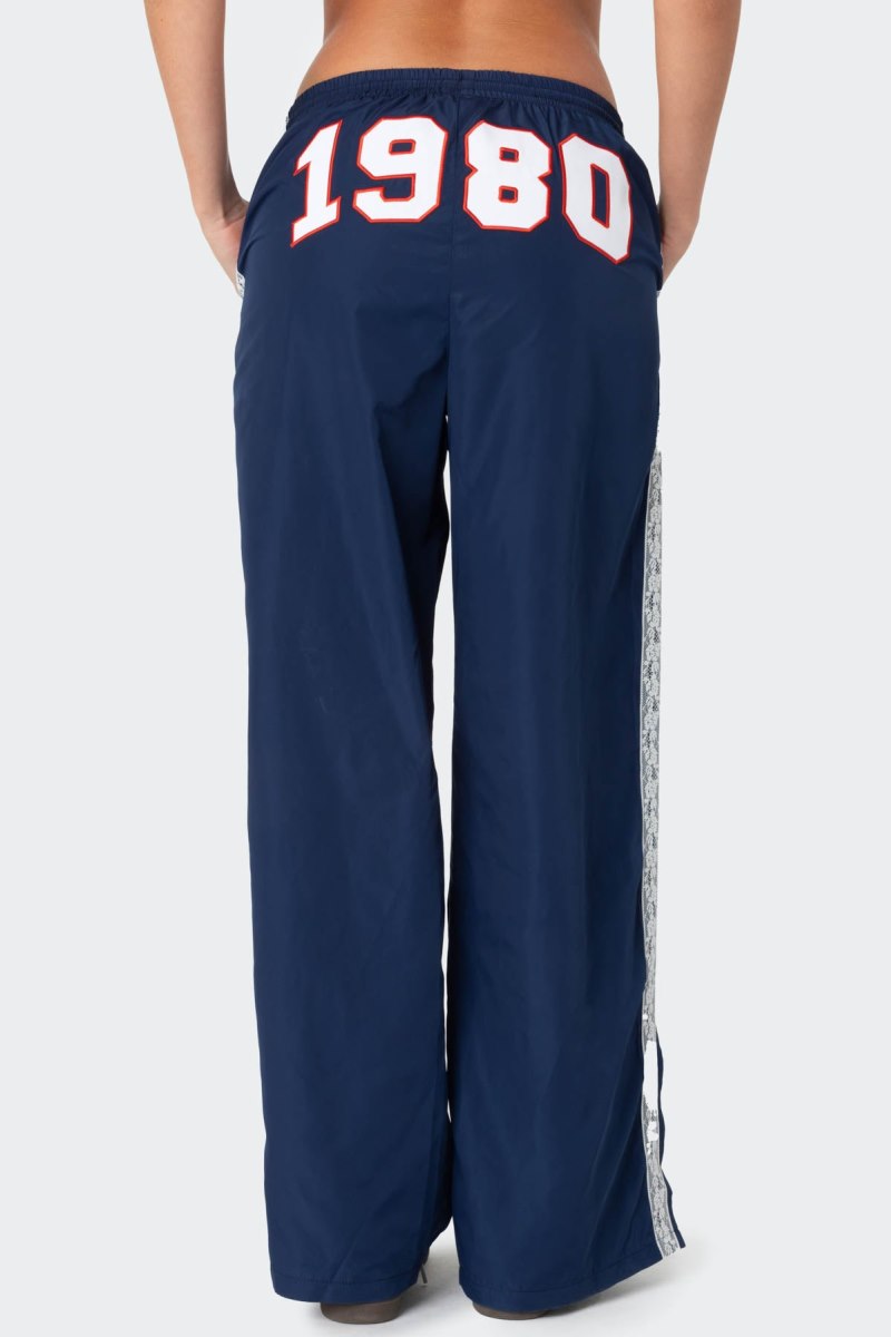 Edikted 1980 Nylon Track Pants Navy | USA GS243434W3