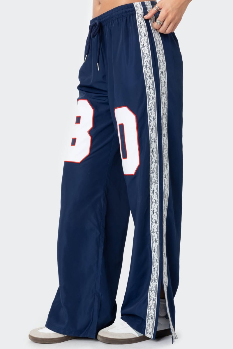 Edikted 1980 Nylon Track Pants Navy | USA GS243434W3