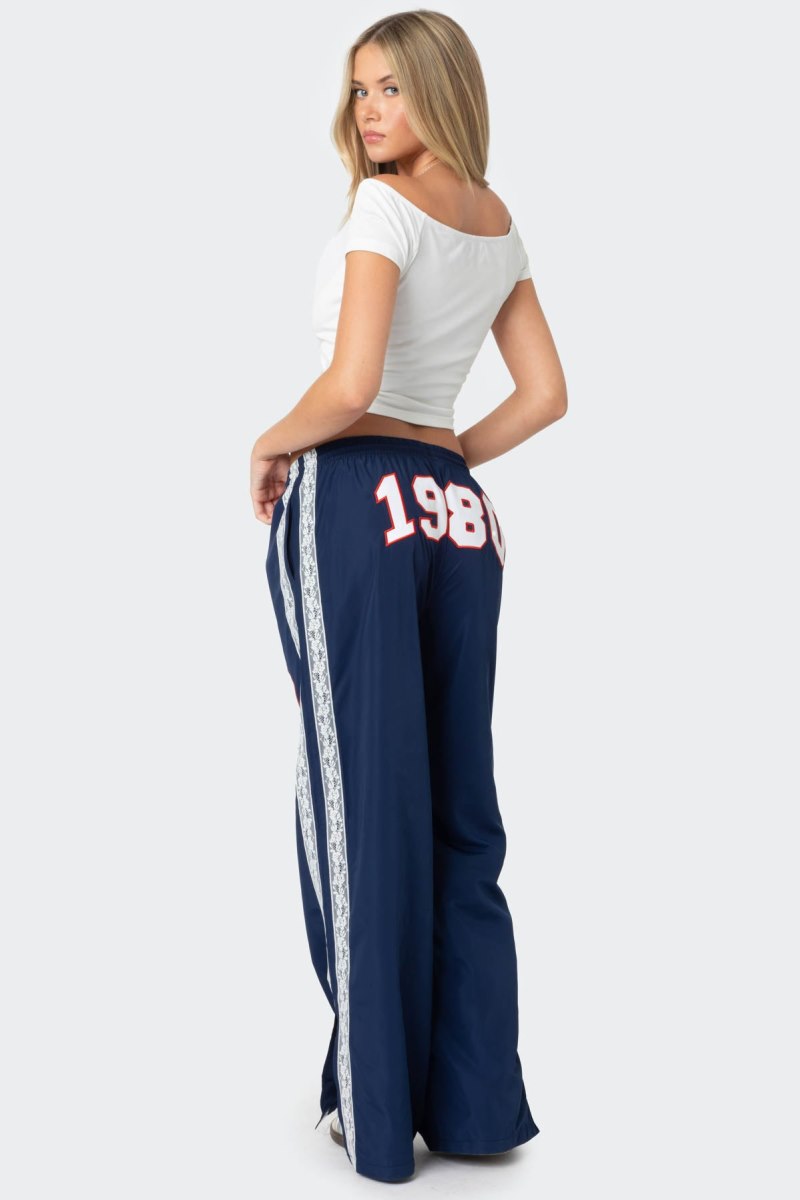 Edikted 1980 Nylon Track Pants Navy | USA GS243434W3