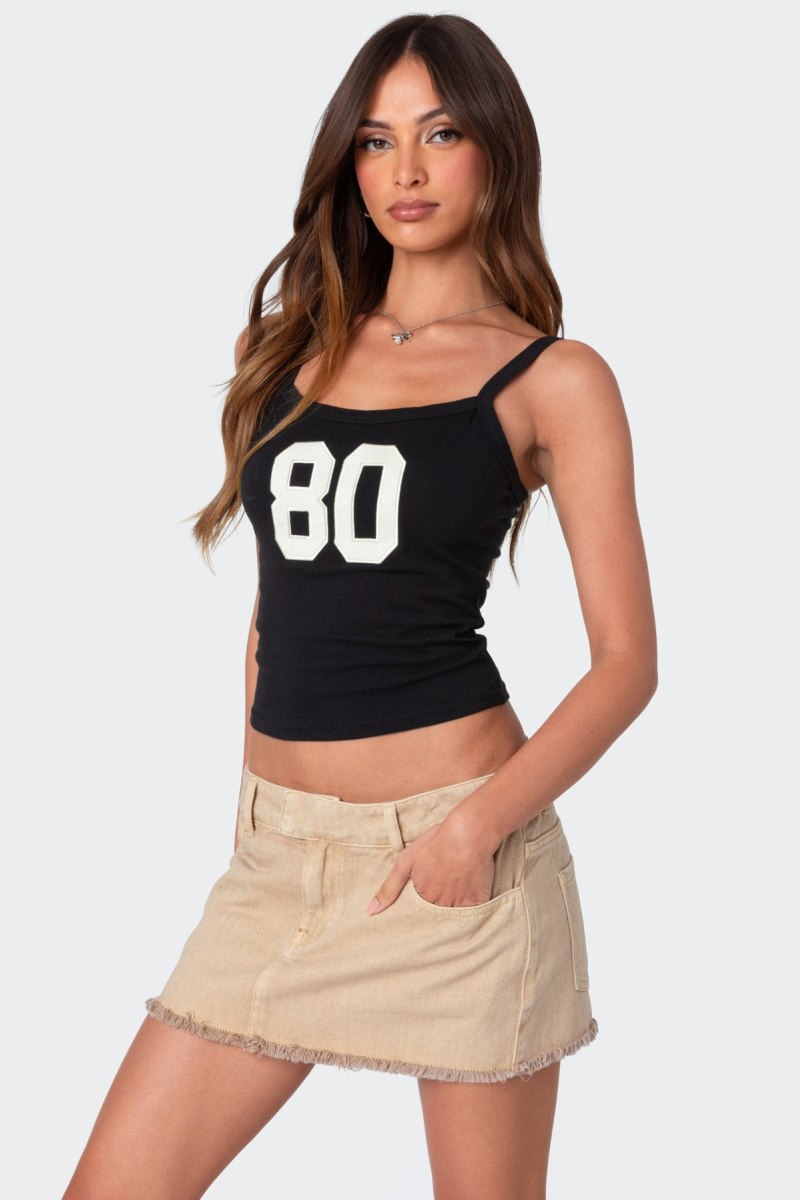 Edikted 80'S Babe Tank Graphic Tops Black | USA MR406600D8