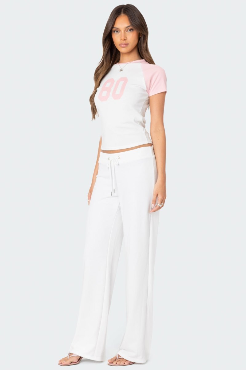 Edikted 80'S Raglan T Shirts White And Pink | USA LO809120Y6