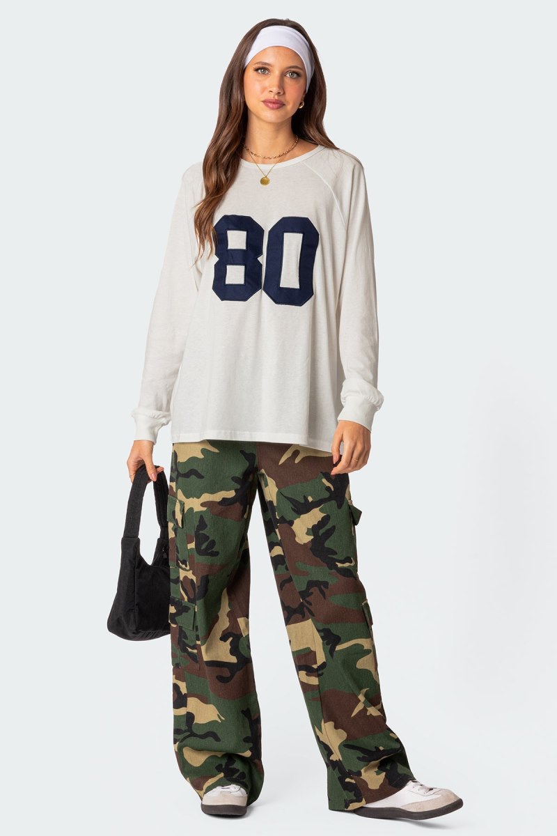 Edikted 80 Oversized T-Shirt Graphic Tops Navy | USA YU948584E0