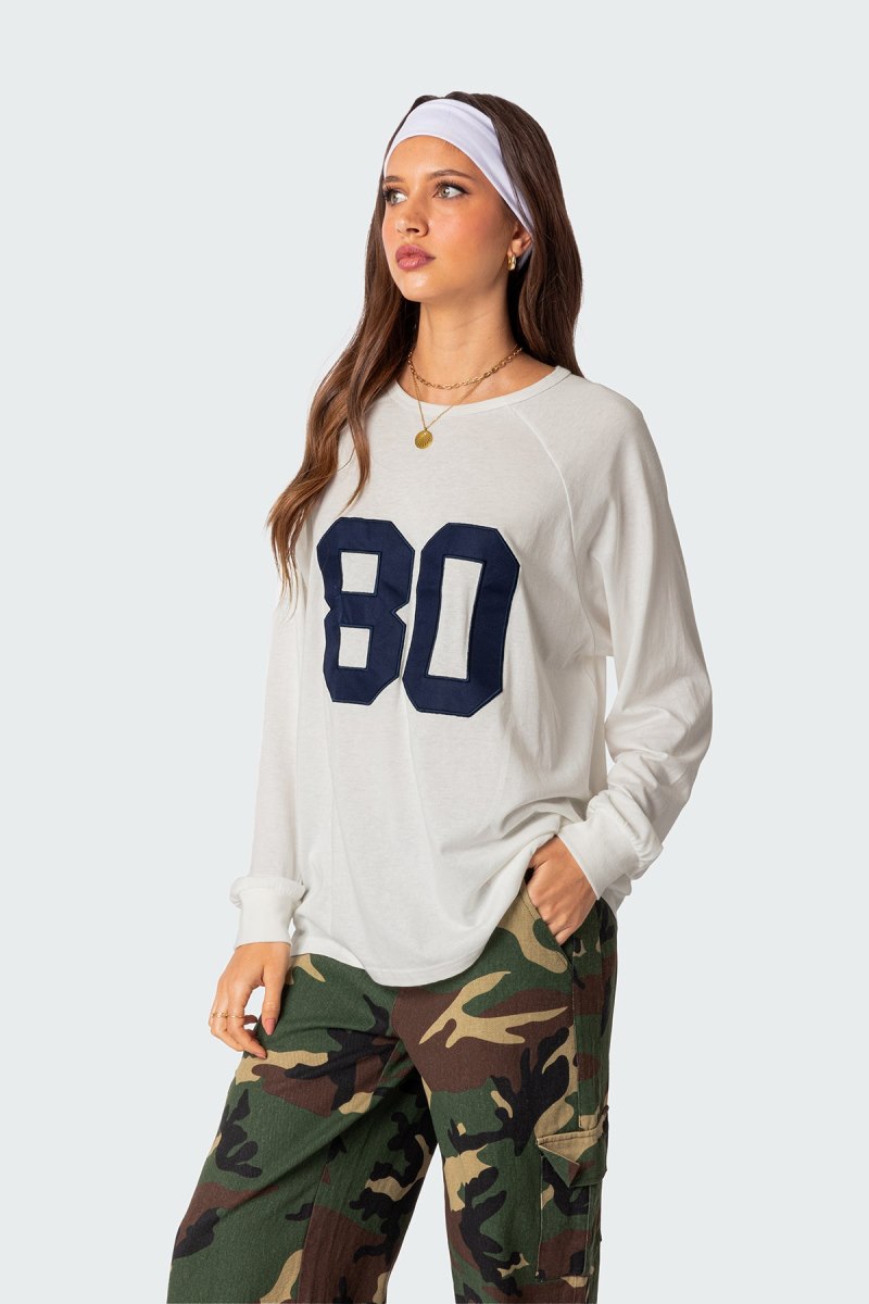 Edikted 80 Oversized T-Shirt Graphic Tops Navy | USA YU948584E0