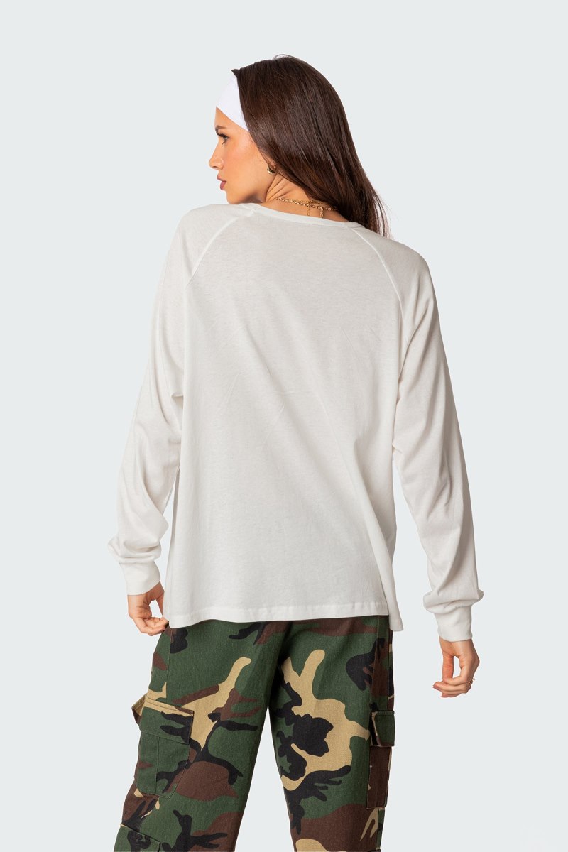 Edikted 80 Oversized T-Shirt Graphic Tops Navy | USA YU948584E0