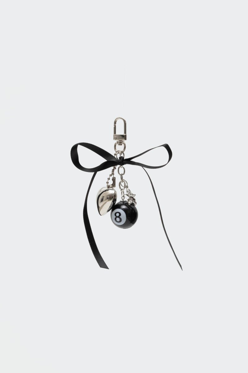 Edikted 8 Ball & Heart Keychain Fun Stuff Black And Silver | USA SG505990S6
