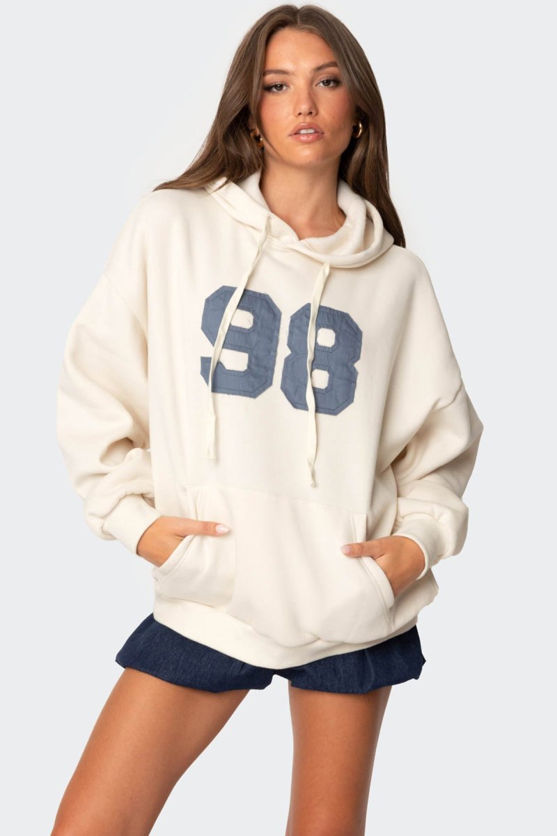Edikted 98 Oversized Hoodie Cream | USA SR380878O4