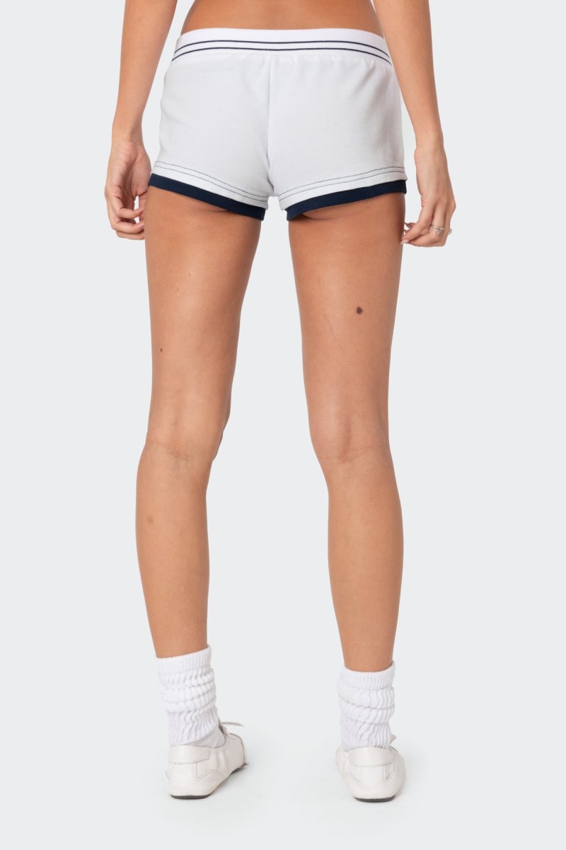 Edikted Academia Boxer Brief Shorts White And Navy | USA SU459495D4