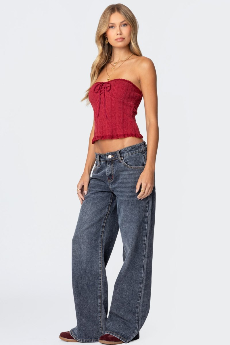 Edikted Ace Relaxed Jeans Dark Blue | USA DZ868186Y5