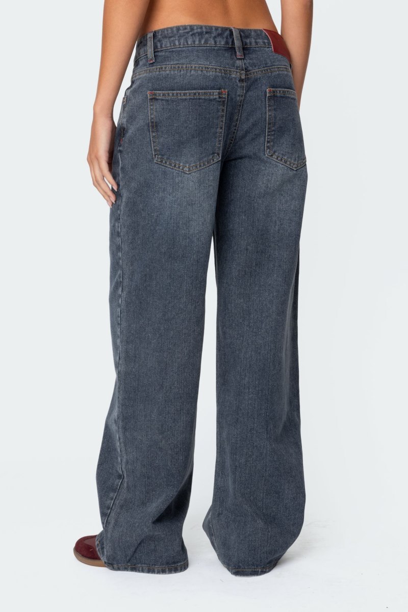 Edikted Ace Relaxed Jeans Dark Blue | USA DZ868186Y5