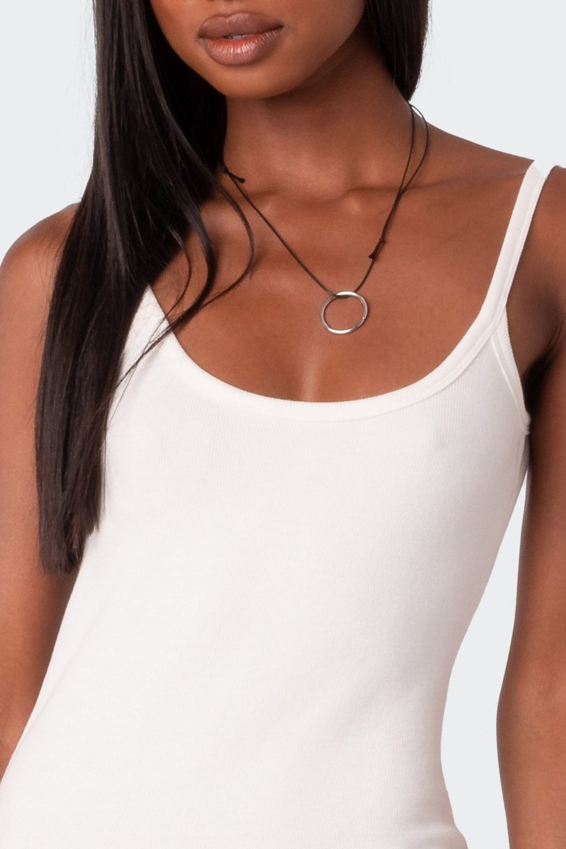 Edikted Adele Open Back Ribbed Mini Dress White | USA DJ181078B1
