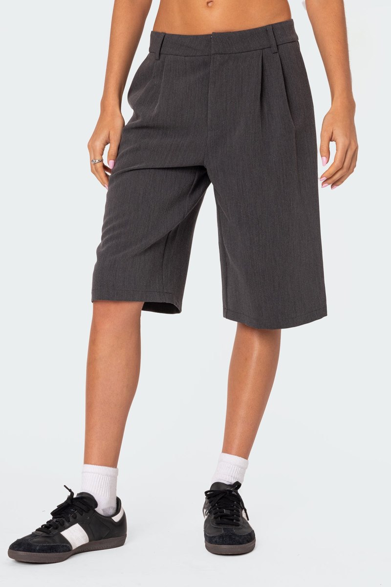 Edikted Aelia Bermuda Trouser Shorts Dark Gray | USA FM989798A5