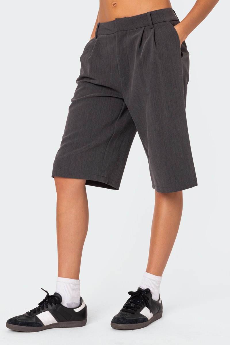 Edikted Aelia Bermuda Trouser Shorts Dark Gray | USA FM989798A5