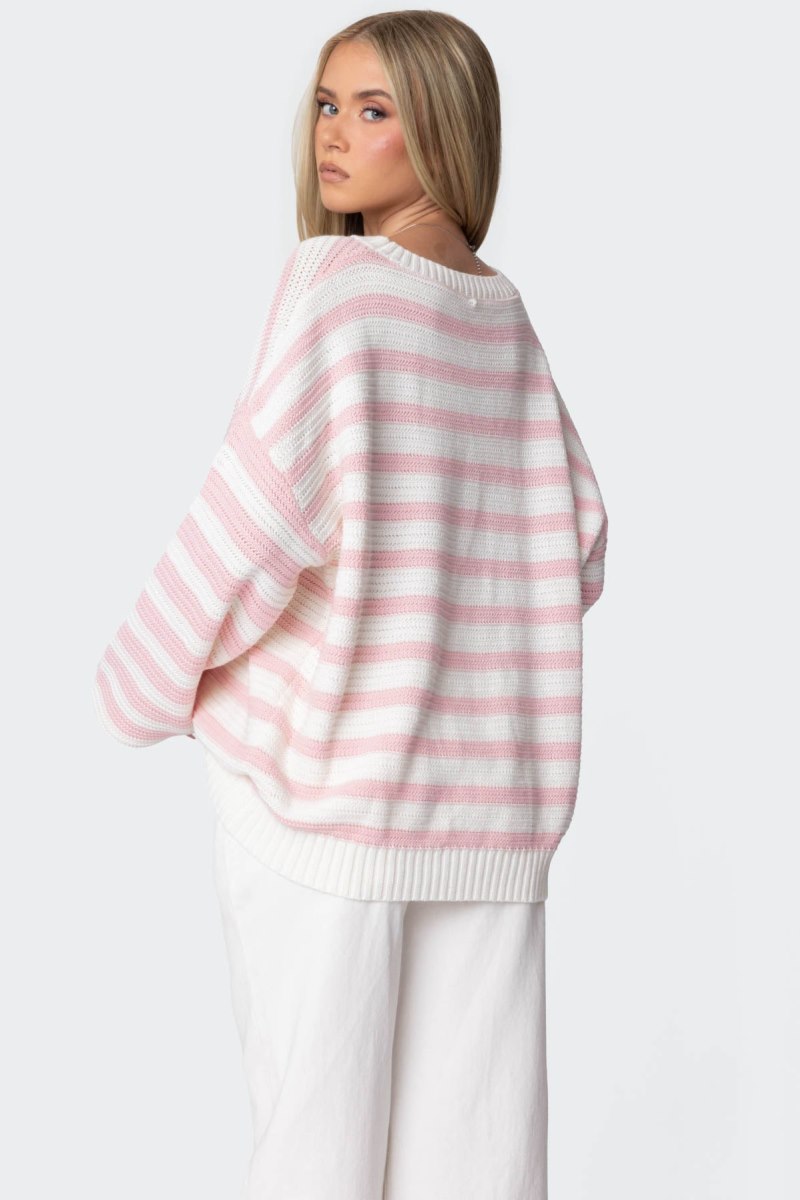 Edikted Aerin Oversized Sweater Black And White | USA WG855885I0