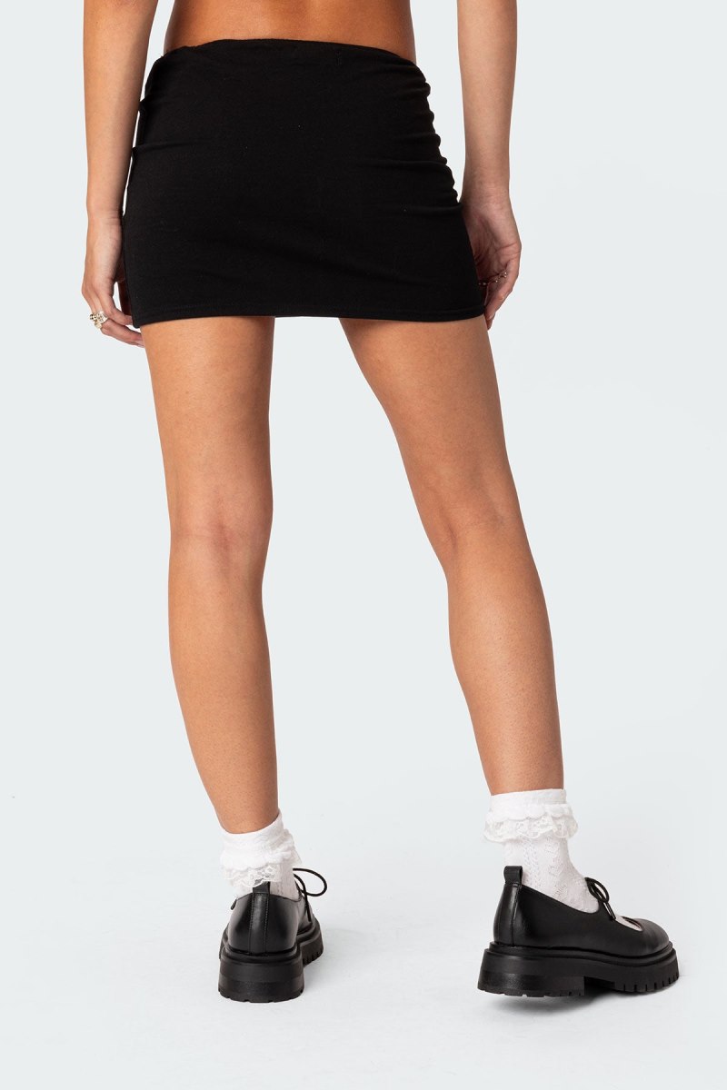 Edikted Aisha Low-Rise Mini Skirts Black | USA AH987138D8