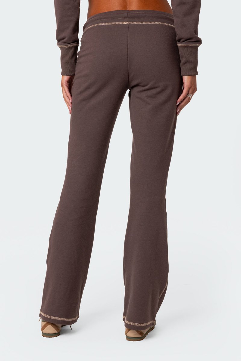 Edikted Alexia Low Rise Sweatpants Brown | USA BH039443G3
