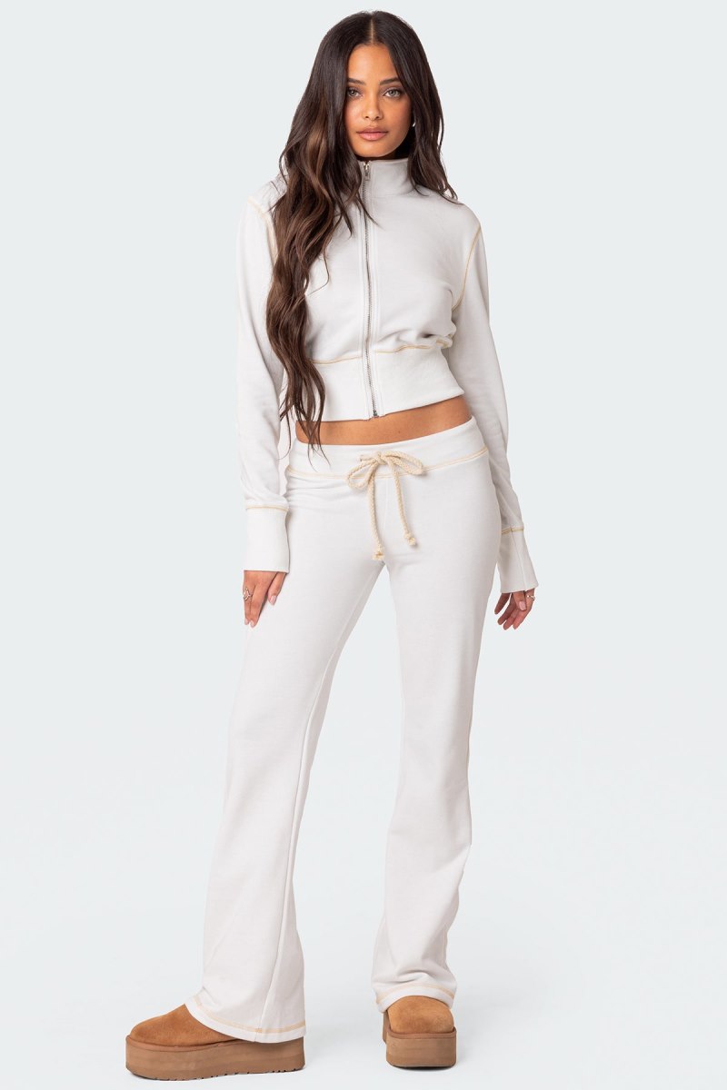 Edikted Alexia Low Rise Sweatpants Brown | USA GU612181M5