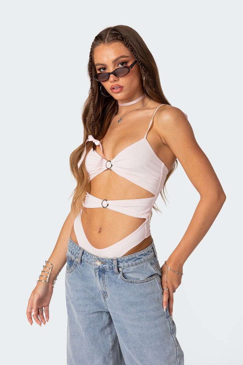 Edikted Amethyst Cut Out Bodysuit Black | USA SI047834B5