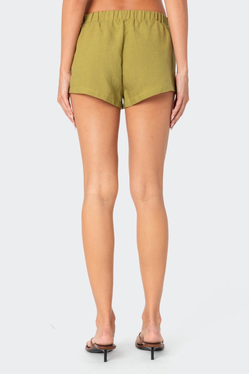 Edikted Arden Linen Look Shorts Green | USA MU291379L4