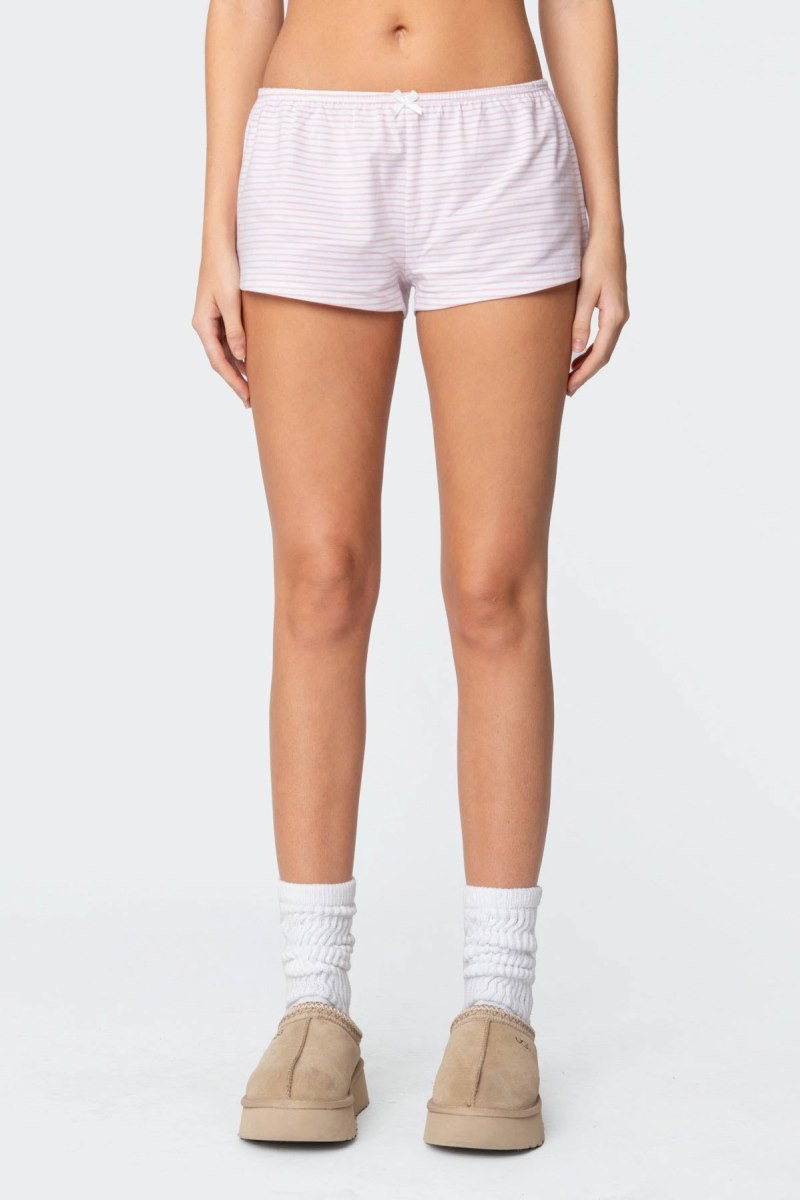Edikted Astor Striped Shorts Gray And White | USA SZ985708N2