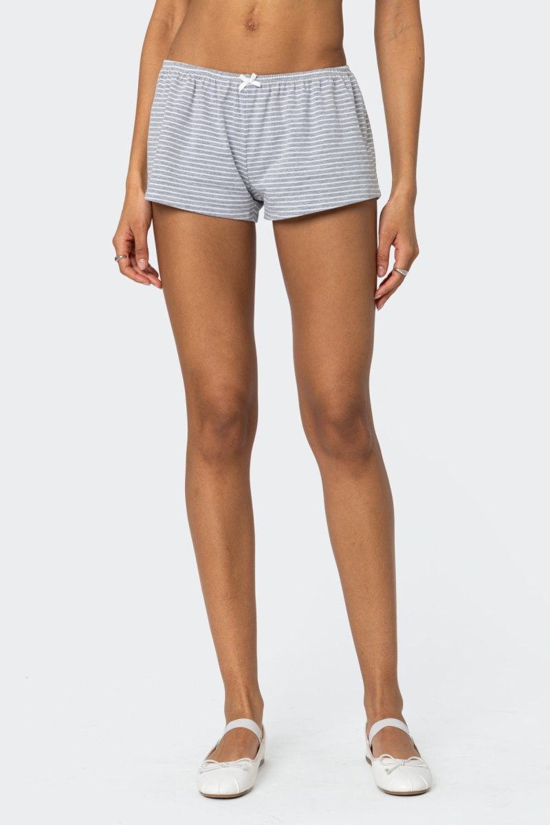 Edikted Astor Striped Shorts Gray And White | USA NI350435A8