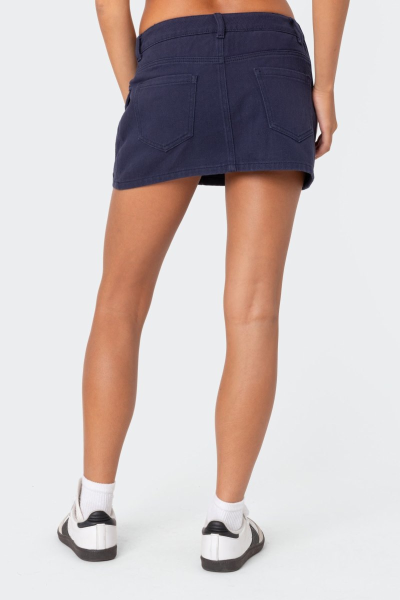 Edikted Asymmetric Pocket Mini Skirts Navy | USA BD061376V8