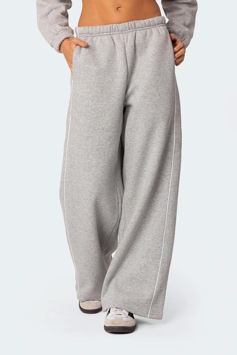 Edikted Autumn Sweatpants Pants Gray Melange | USA BS322822Z7