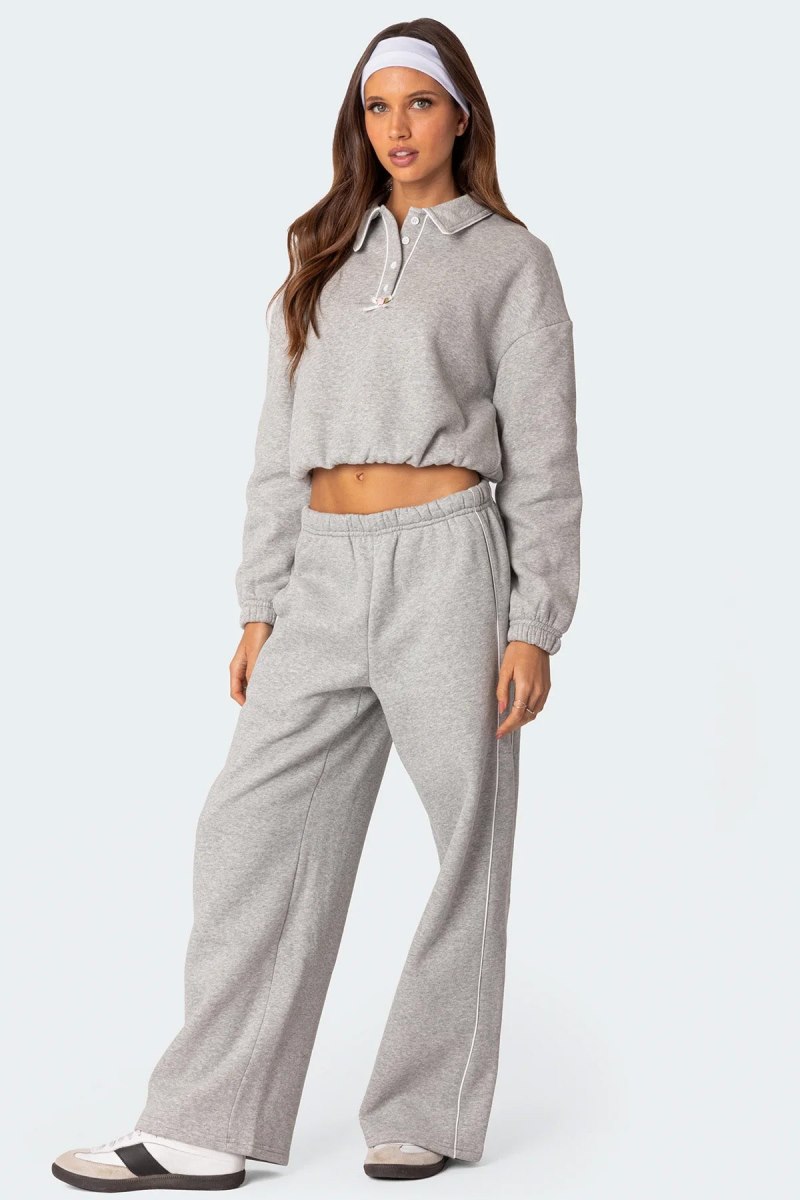 Edikted Autumn Sweatpants Pants Gray Melange | USA BS322822Z7