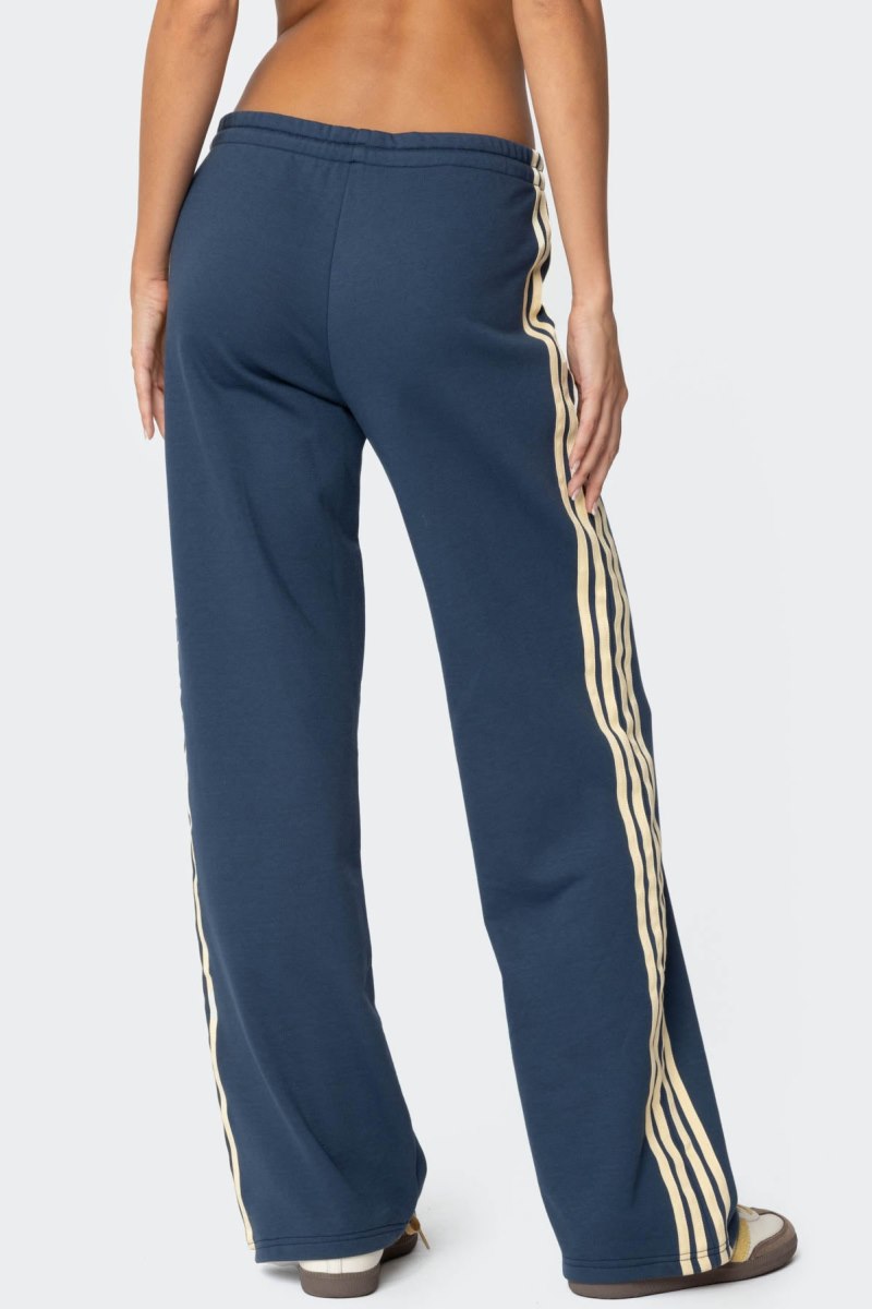 Edikted Averie Contrast Striped Sweatpants Pants Blue | USA RV974537M6