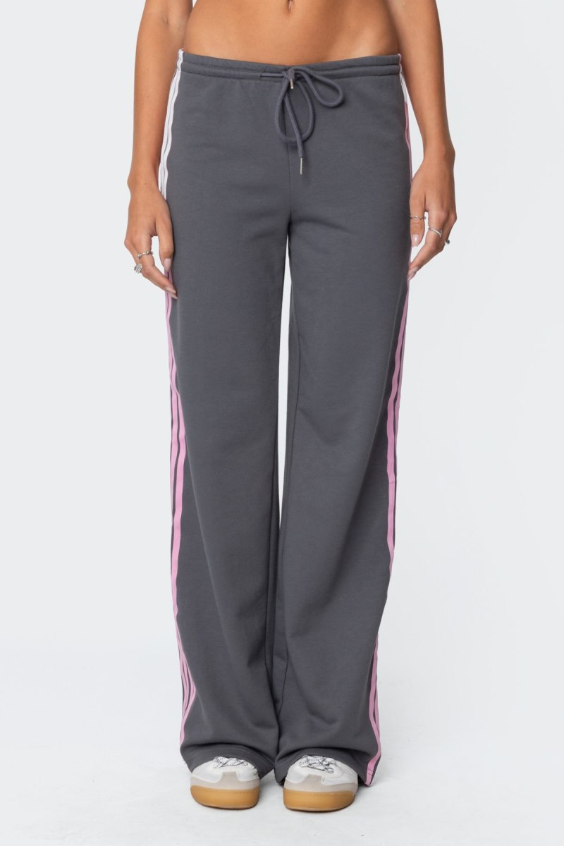 Edikted Averie Contrast Striped Sweatpants Blue | USA MH817791M0