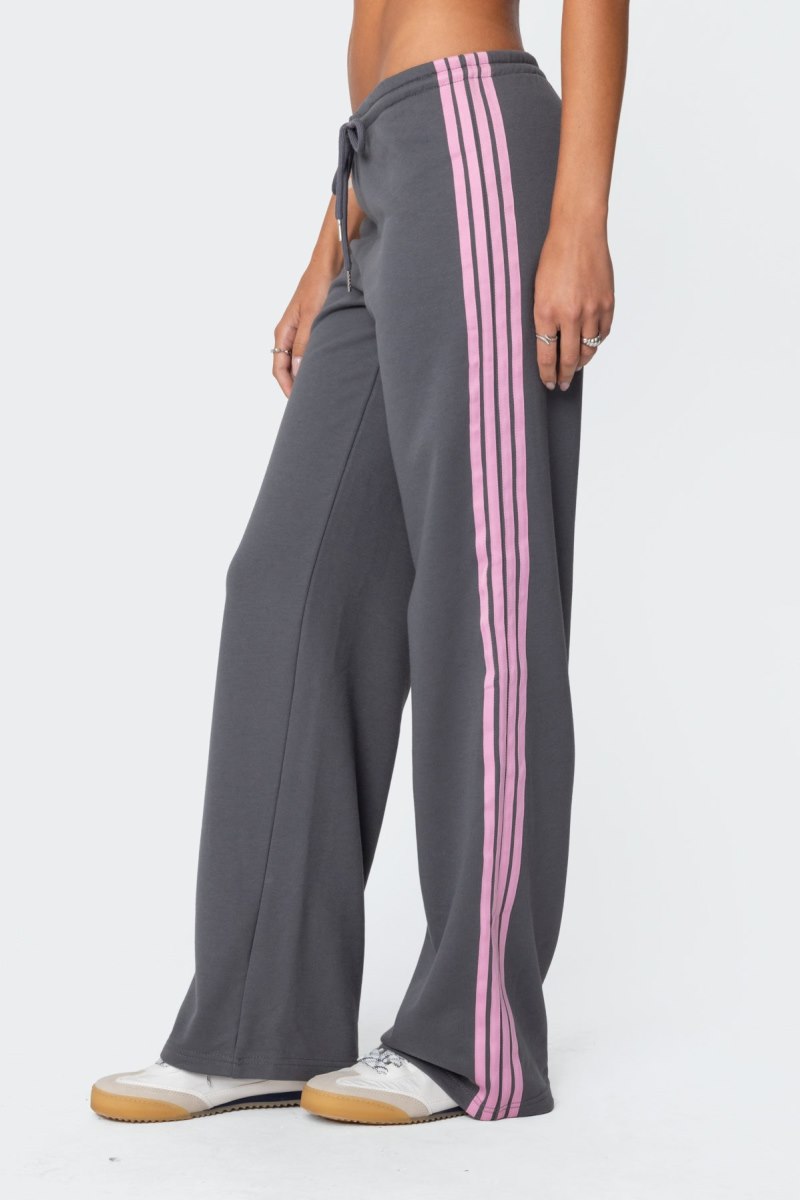 Edikted Averie Contrast Striped Sweatpants Blue | USA MH817791M0
