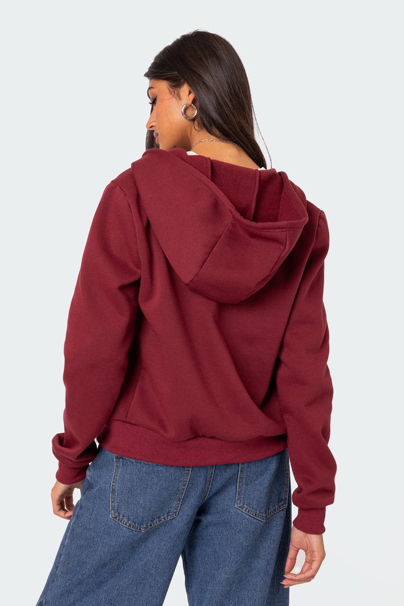 Edikted Avery Zip Up Hoodie Burgundy | USA LY389448A5