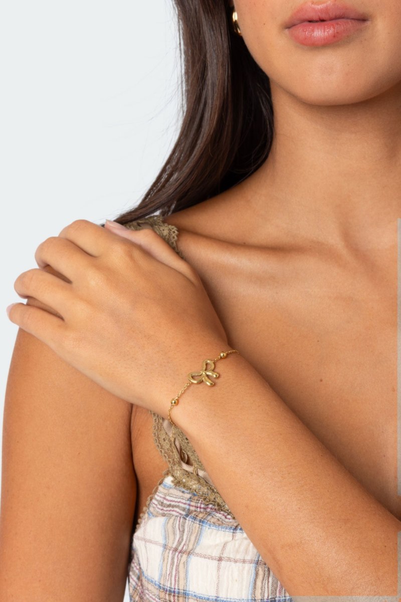 Edikted Baby Bow Bracelets Gold | USA KJ246424J8