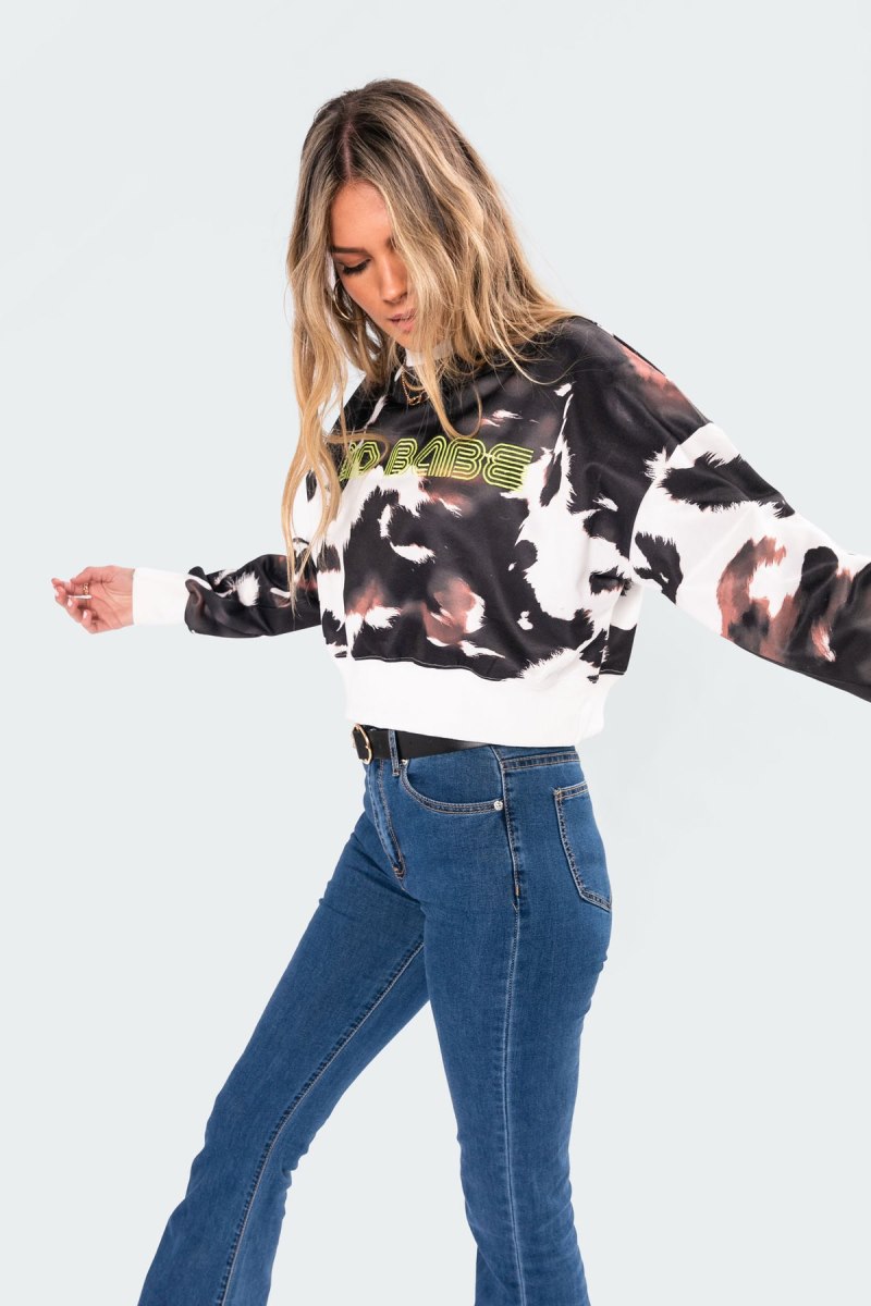 Edikted Bad Babe Neon Print Sweatshirts Mix | USA BT293039T4