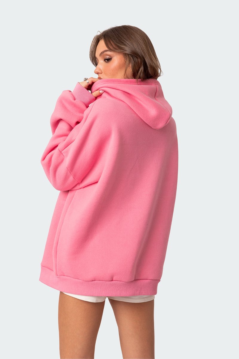 Edikted Barcelona Oversized Hoodie Long Sleeve Tops Pink | USA BB929032T0