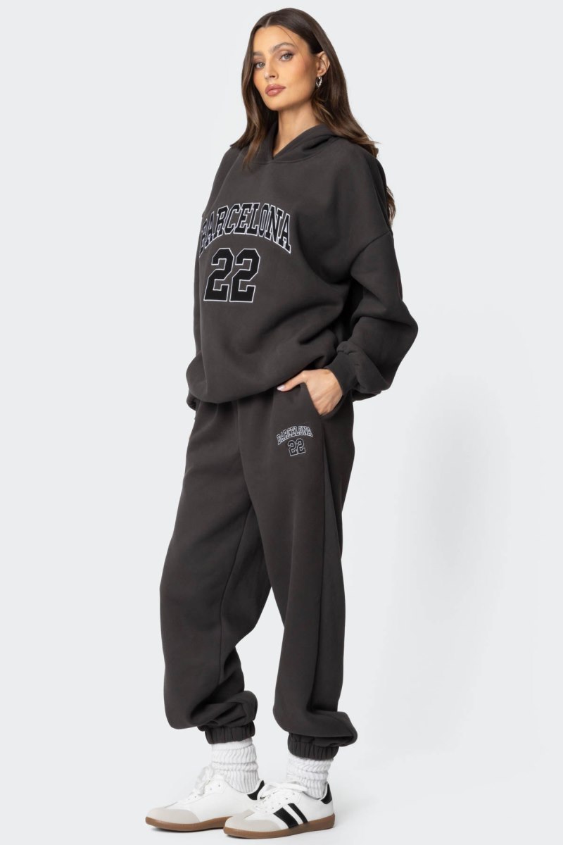 Edikted Barcelona Oversized Sweatpants Pants Dark Gray | USA EN433243T3