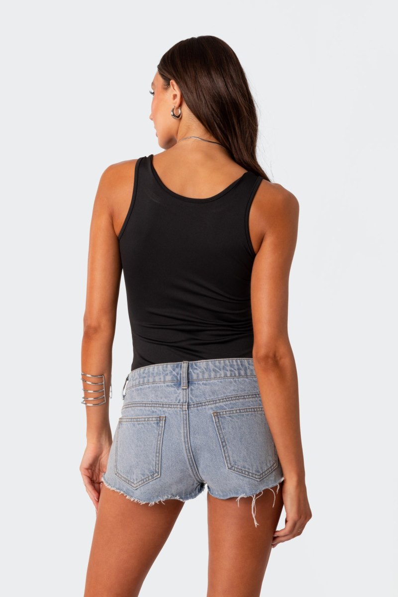 Edikted Barker Buckle Strap Bodysuit Black | USA EJ093369X1