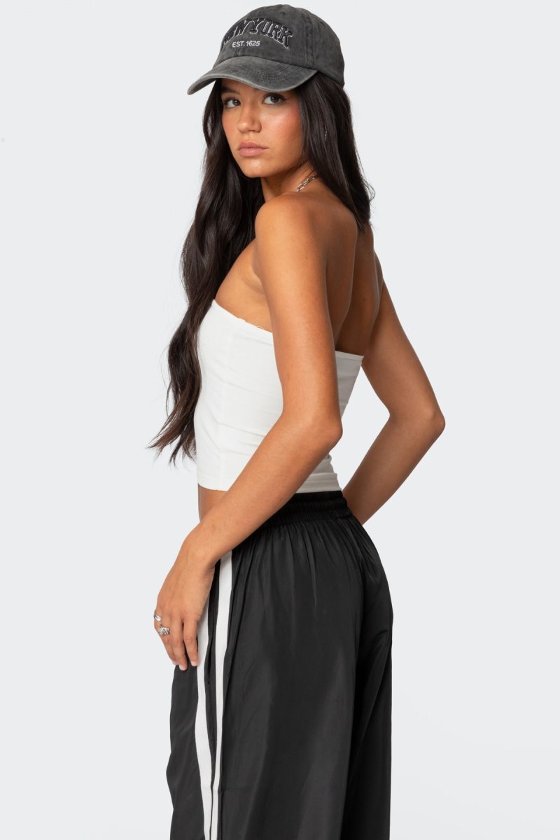 Edikted Basic Tube Crop Tops Black | USA JD701660M3