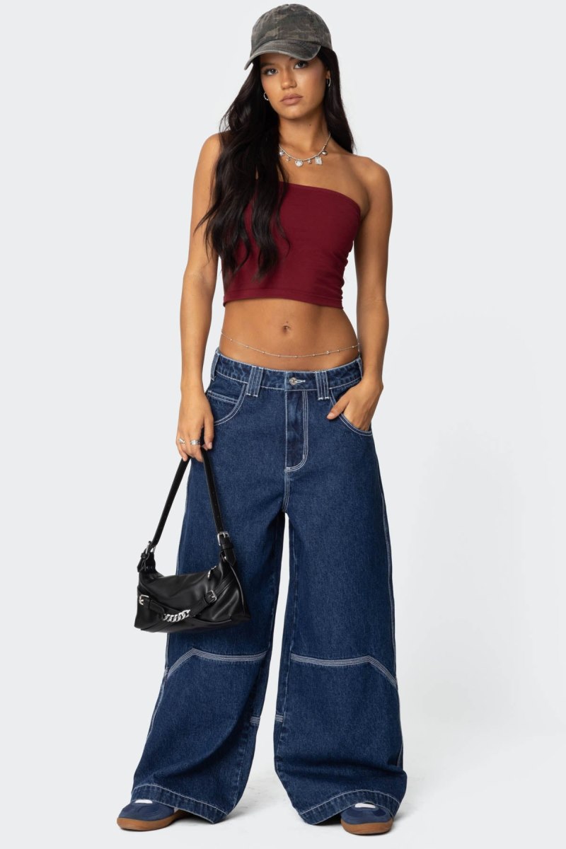 Edikted Basic Tube Crop Tops Black | USA YR864066R6