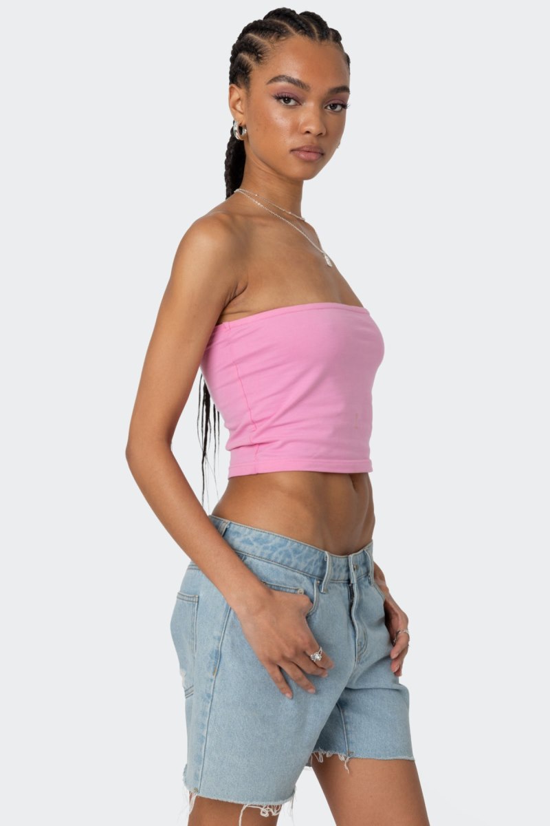 Edikted Basic Tube Strapless Tops Black | USA ZT256115G2