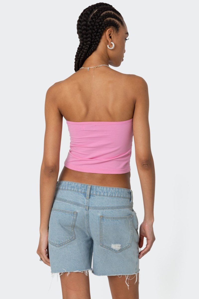 Edikted Basic Tube Strapless Tops Black | USA ZT256115G2