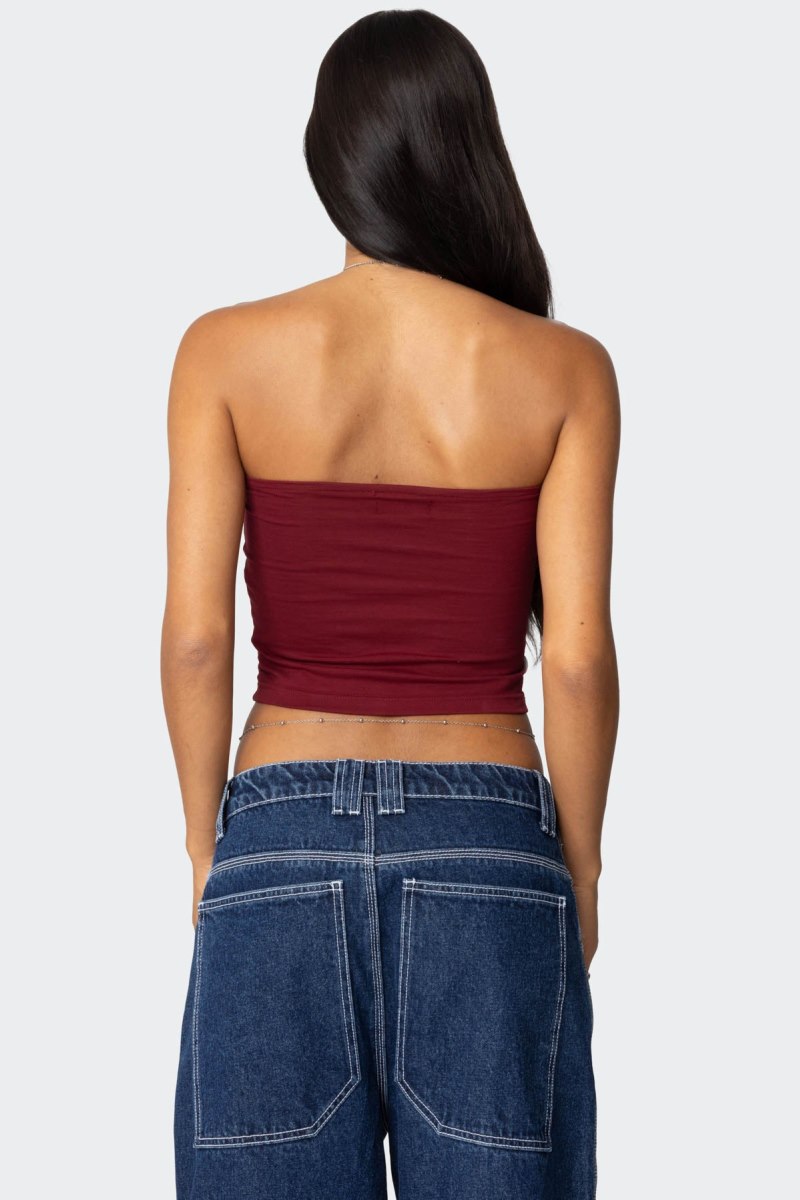 Edikted Basic Tube Strapless Tops Black | USA HF481318P8