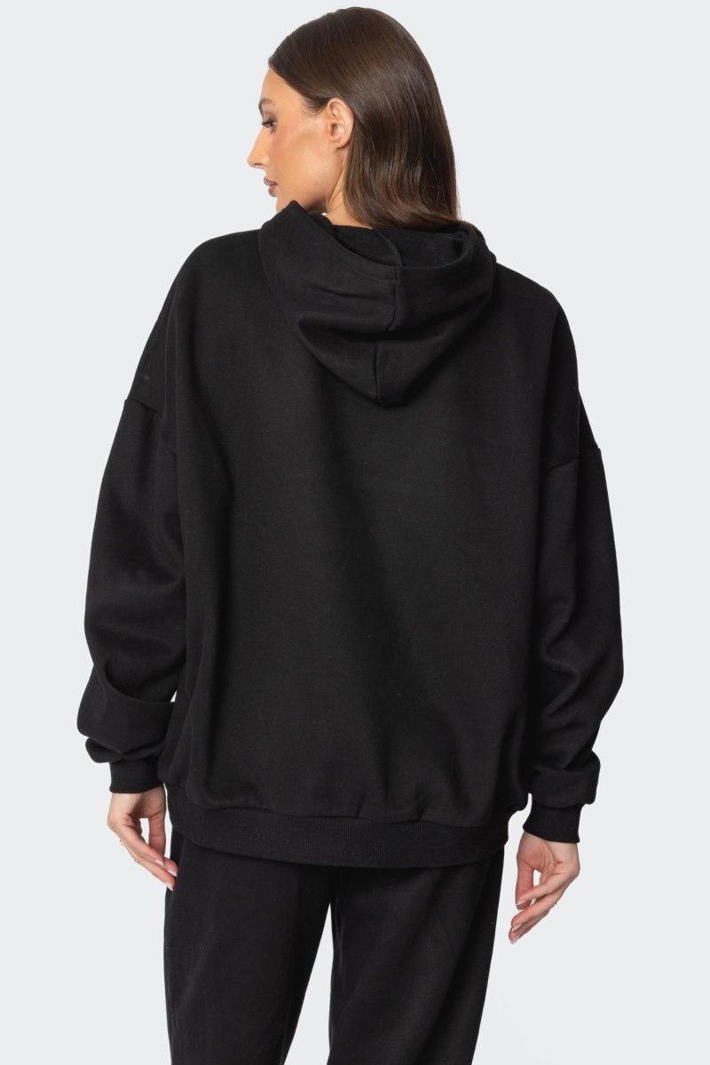 Edikted Billiard Oversized Hoodie Black | USA DS349584Y2