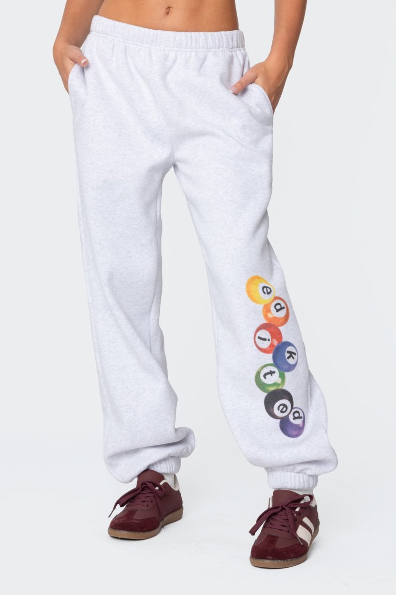 Edikted Billiard Oversized Sweatpants Pants Black | USA UM108630N7