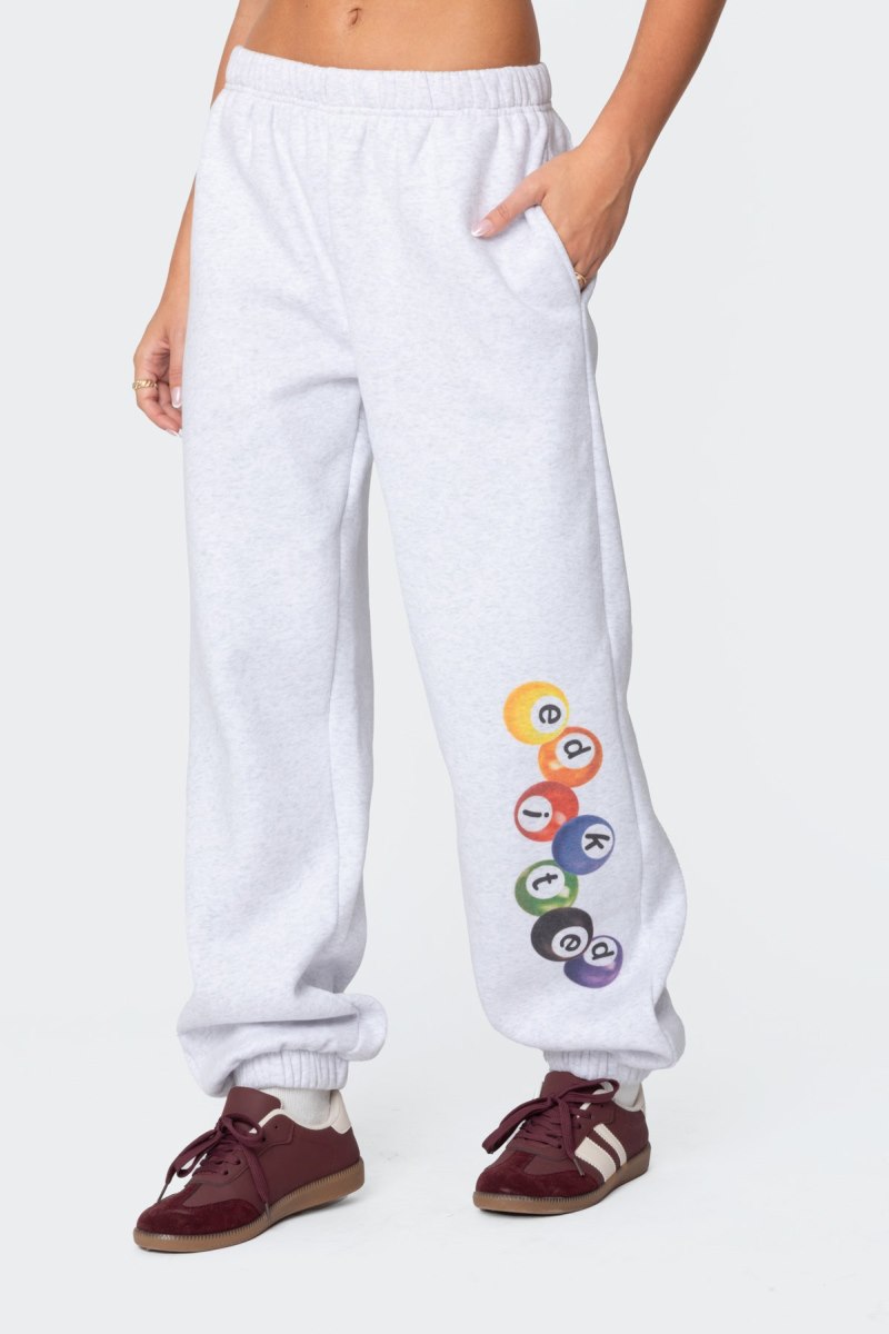 Edikted Billiard Oversized Sweatpants Pants Black | USA UM108630N7