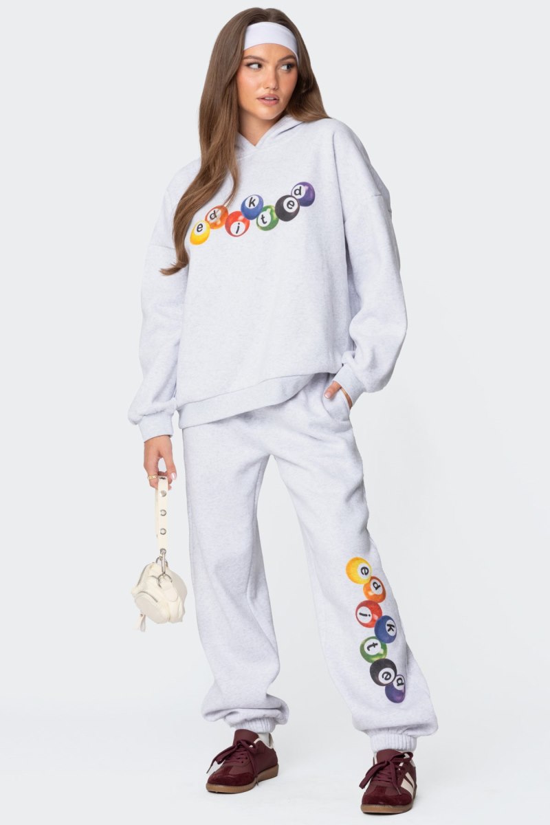 Edikted Billiard Oversized Sweatpants Pants Black | USA UM108630N7