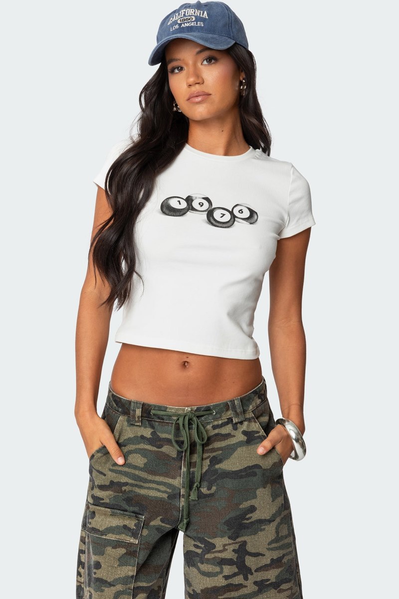 Edikted Billiards T Shirts White | USA II495879I4