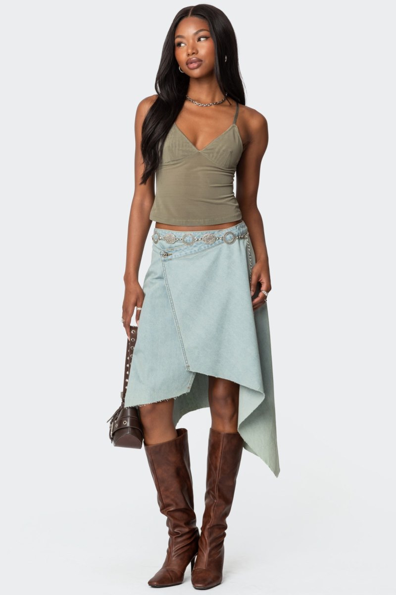 Edikted Blake Mesh Tank Top Green | USA BN997279W9