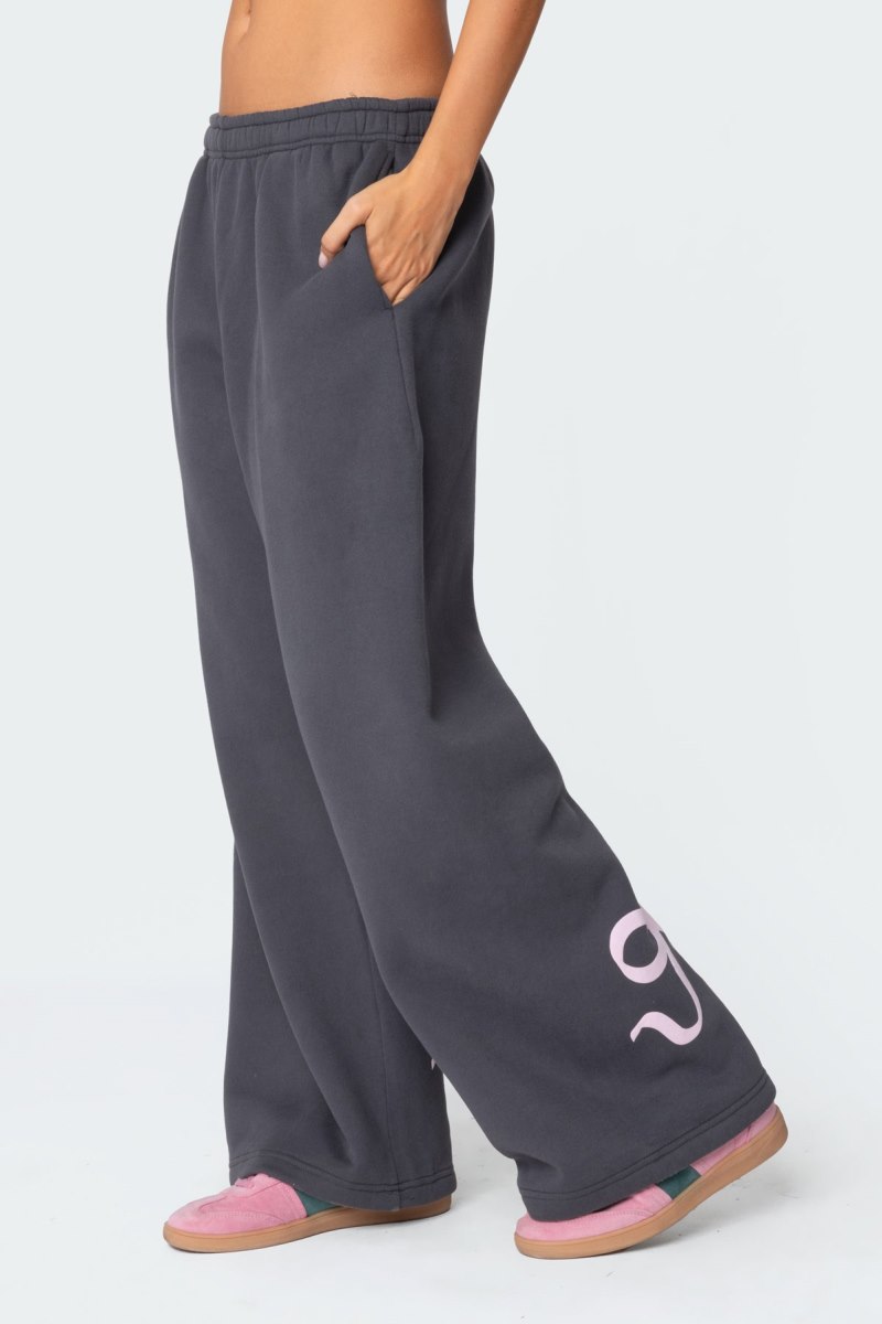Edikted Bonney Bow Detail Sweatpants Pants Dark Gray | USA EV082748O7